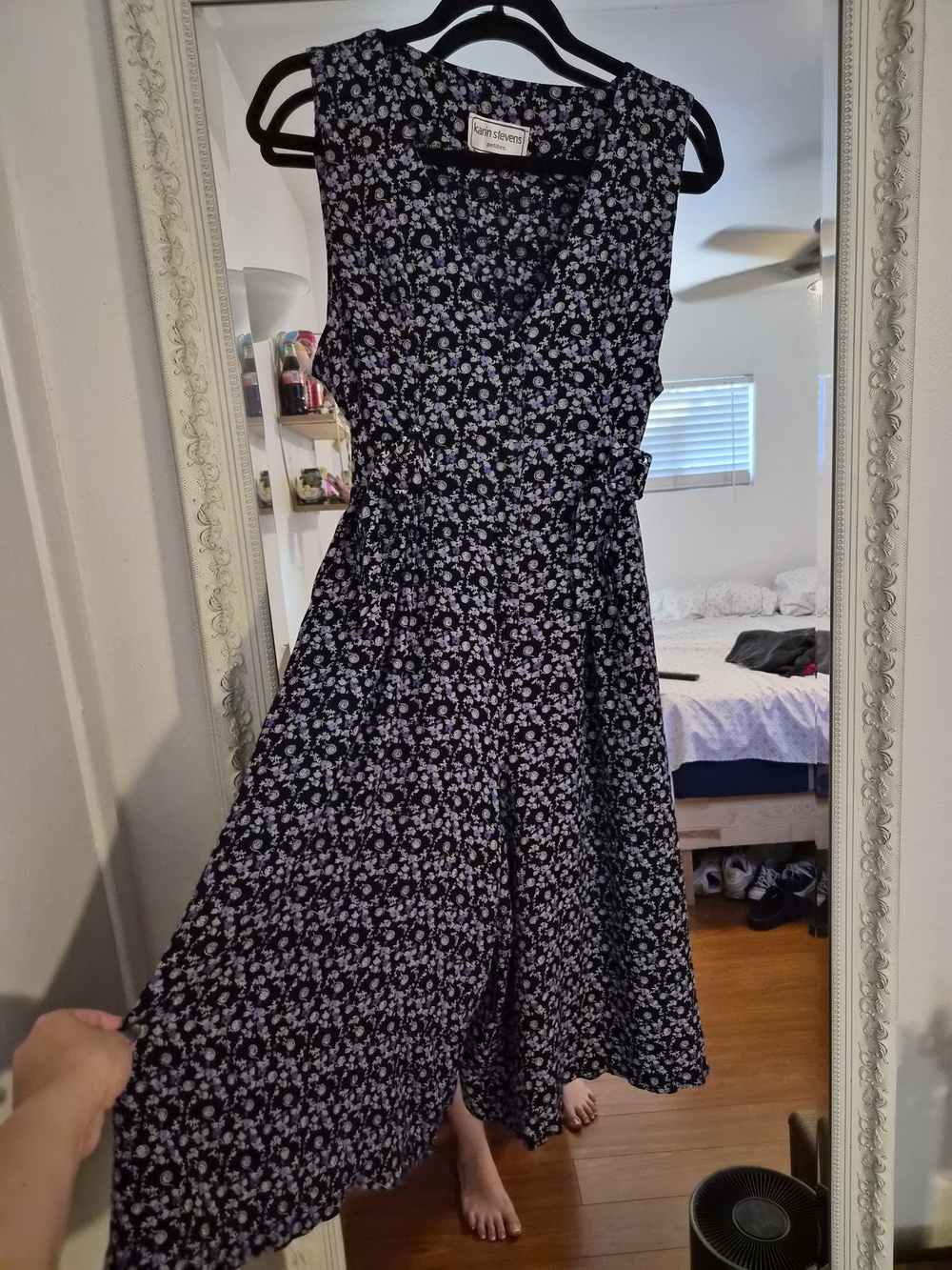 Karin Stevens Navy Floral Sleeveless Midi Romper